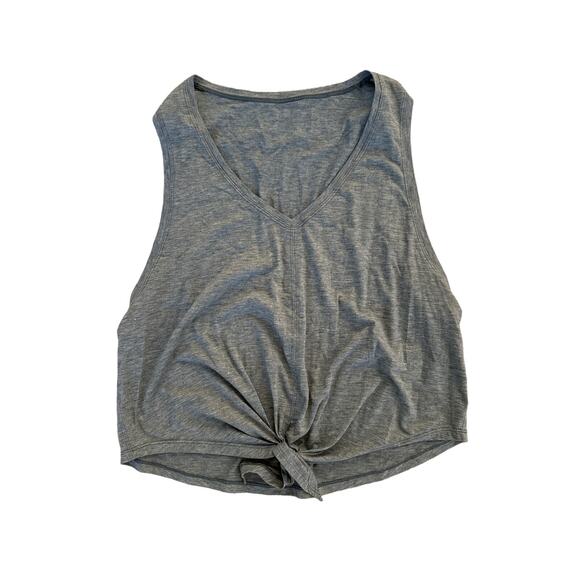 Lululemon - Knot Gonna Fly Tie Front Sleeveless Tank in Greenish Gray - Picture 1 of 2